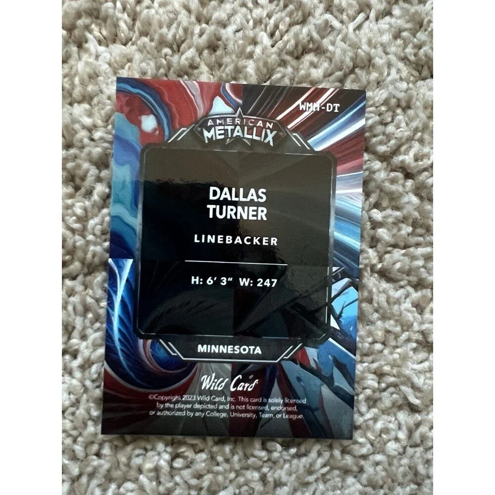 2023 Wild Card Dallas Turner American Metallix Rookie 4/8